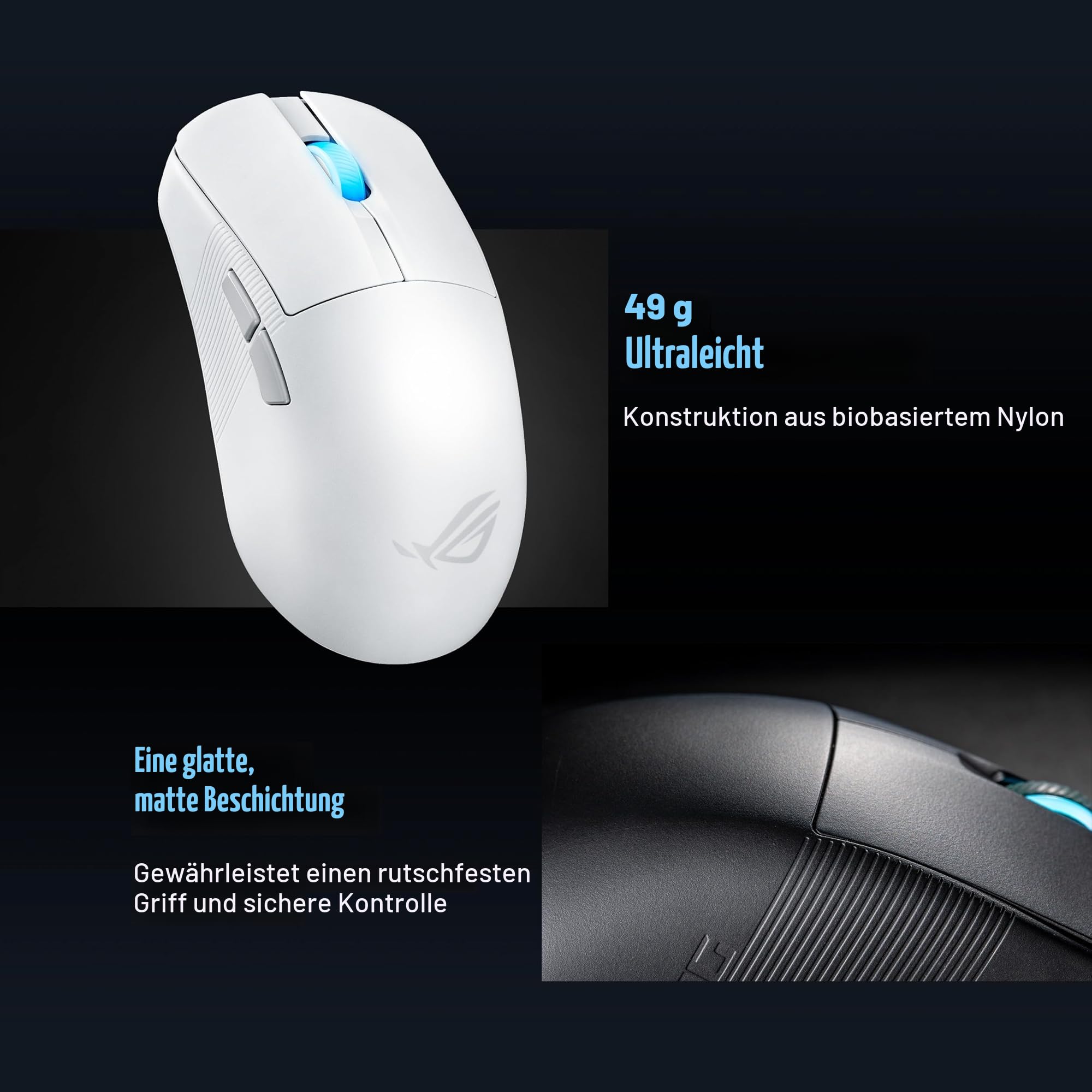 Asus ROG Harpe Ace Mini White kabellose ESport Gaming Maus mit nur Gewicht – Bild 4