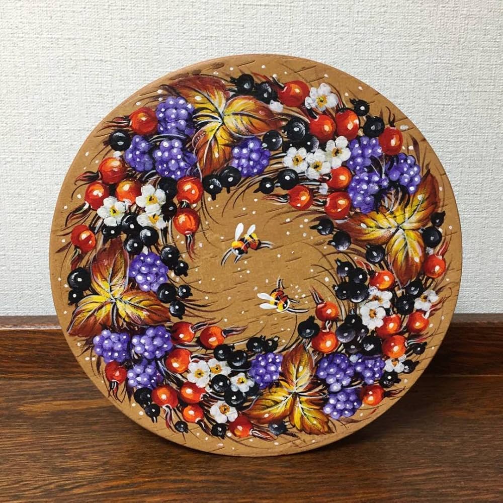 ロシア雑貨☆ベレスタ 白樺収納box ラウンド型 ガマズミ マトリョーシカ Amazon｜ロシア雑貨ベレスタ小物入れ 収納Box H21.5cm