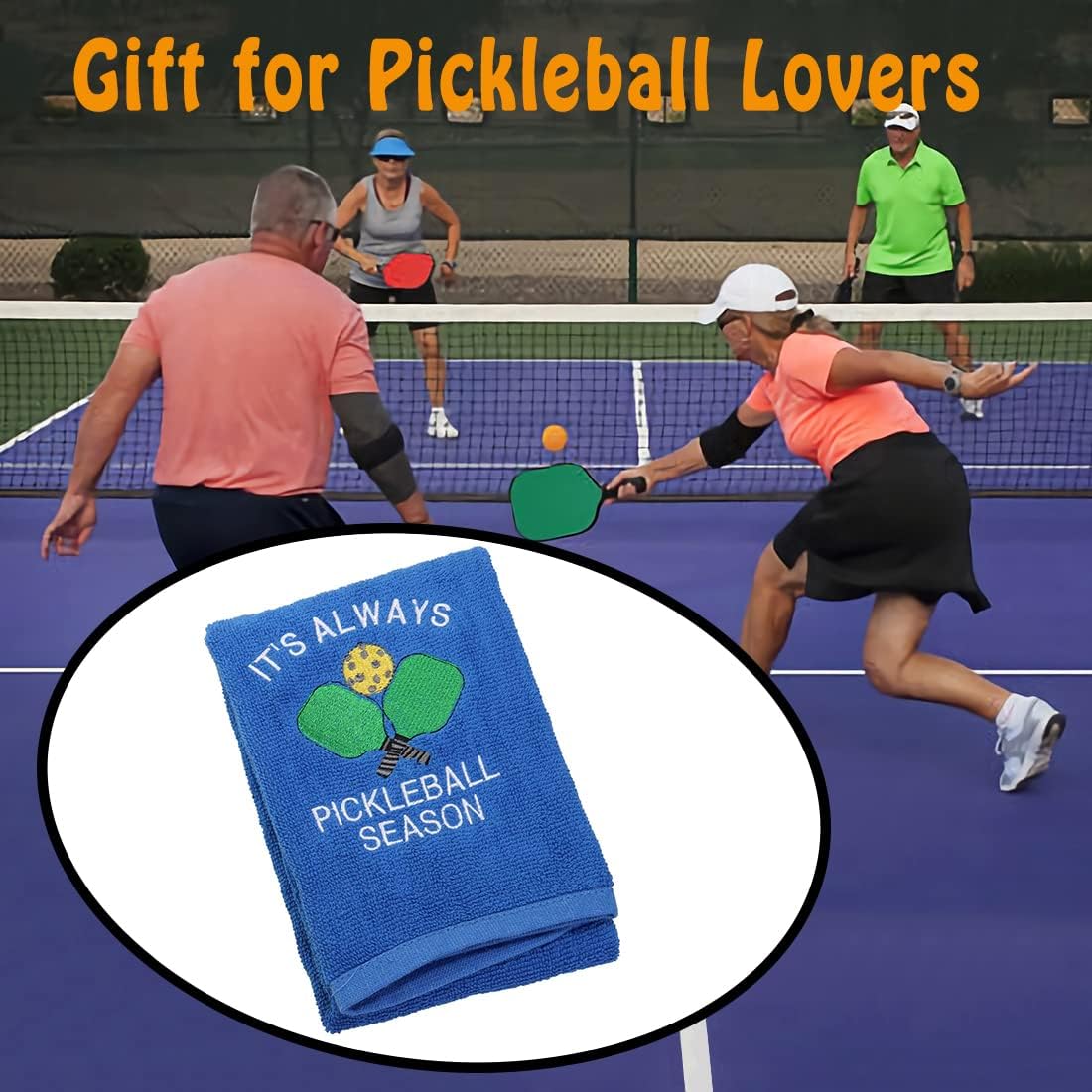 Pickleball Gift Towel It's Always Pickleball Season Embroidered Towel Gift for Pickleball Lover (Pickleball Season) - Image 4
