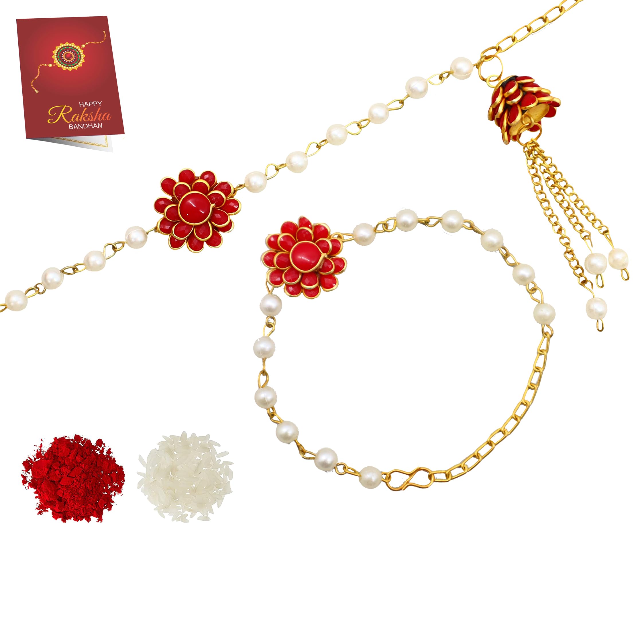 JAIPUR ACE Pearl Crafted Bhaiya Bhabhi Lumba Rakhi Set for Brother, Rakhi for Bhai and Bhabhi (B0B5N32PZZ) Amazon Price History, Amazon Price Tracker