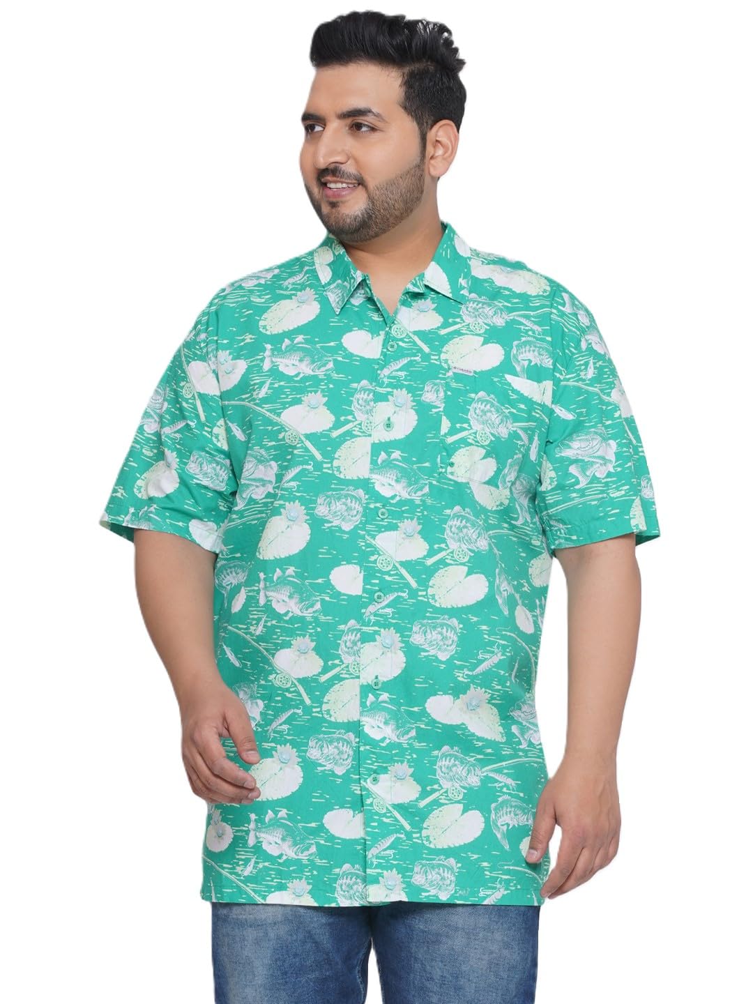 santonio Plus Size Regular Fit Cotton Printed Half Sleeve Shirt Available Size XL to 10XL-picture-34