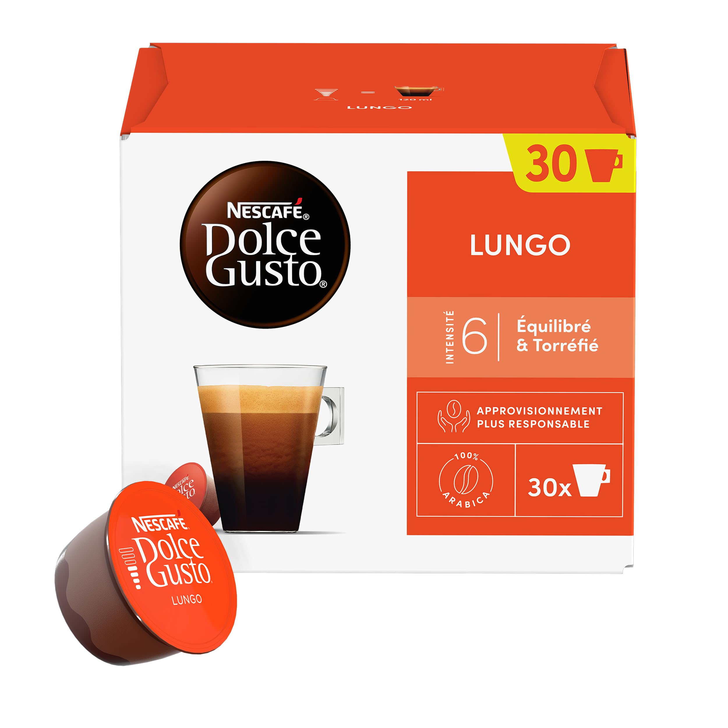 Nescafé Dolce Gusto Lungo - Café - 90 Capsules (Pack de 3 boîtes XL x 30)