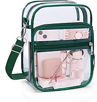 Vista 11 de Bolso cruzado transparente Blvornl con correa de hombro ajustable, bolso de PVC aprobado para estadios, bolso de mensajero Claro