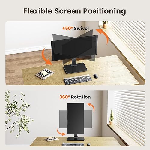 Miniatura 5 de ErGear Soporte de monitor individual para pantallas de 13 a 34 pulgadas de hasta 44 libras, elevador de monitor independiente con 5 ajustes de