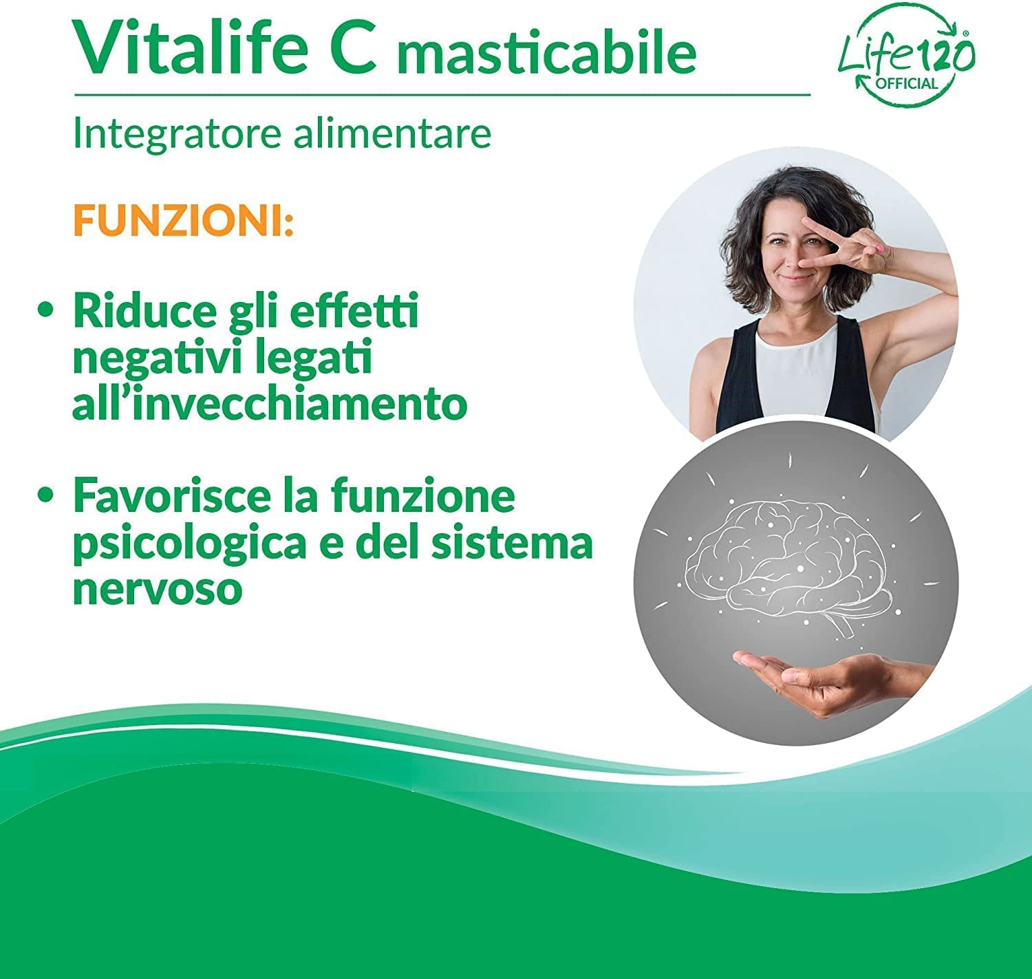 Life 120 Vitalife C - 240 Compresse, Integratore Alimentare di Vitamina C a Rilascio Prolungato, Protezione delle Cellule dallo Stress Ossidativo e al Normale Funzione del Sistema Immunitario.