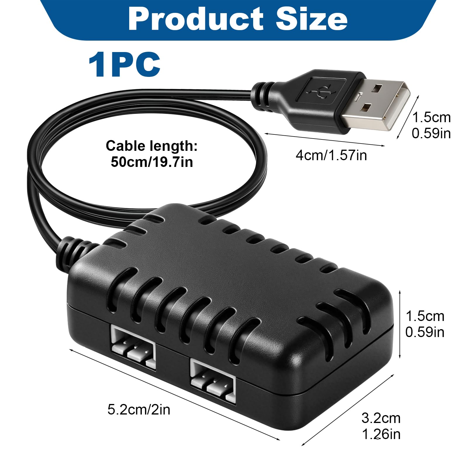 Cable Cargador 2S 7.4V 1A USB 1 a 2 para SCX24 RC, Cargador LiPo con Conector XH-3PIN, Cable Balanceador Carga Rápida y Segura para Barco Axial SCX10 Coche RC Drone Quadcopter — view 6