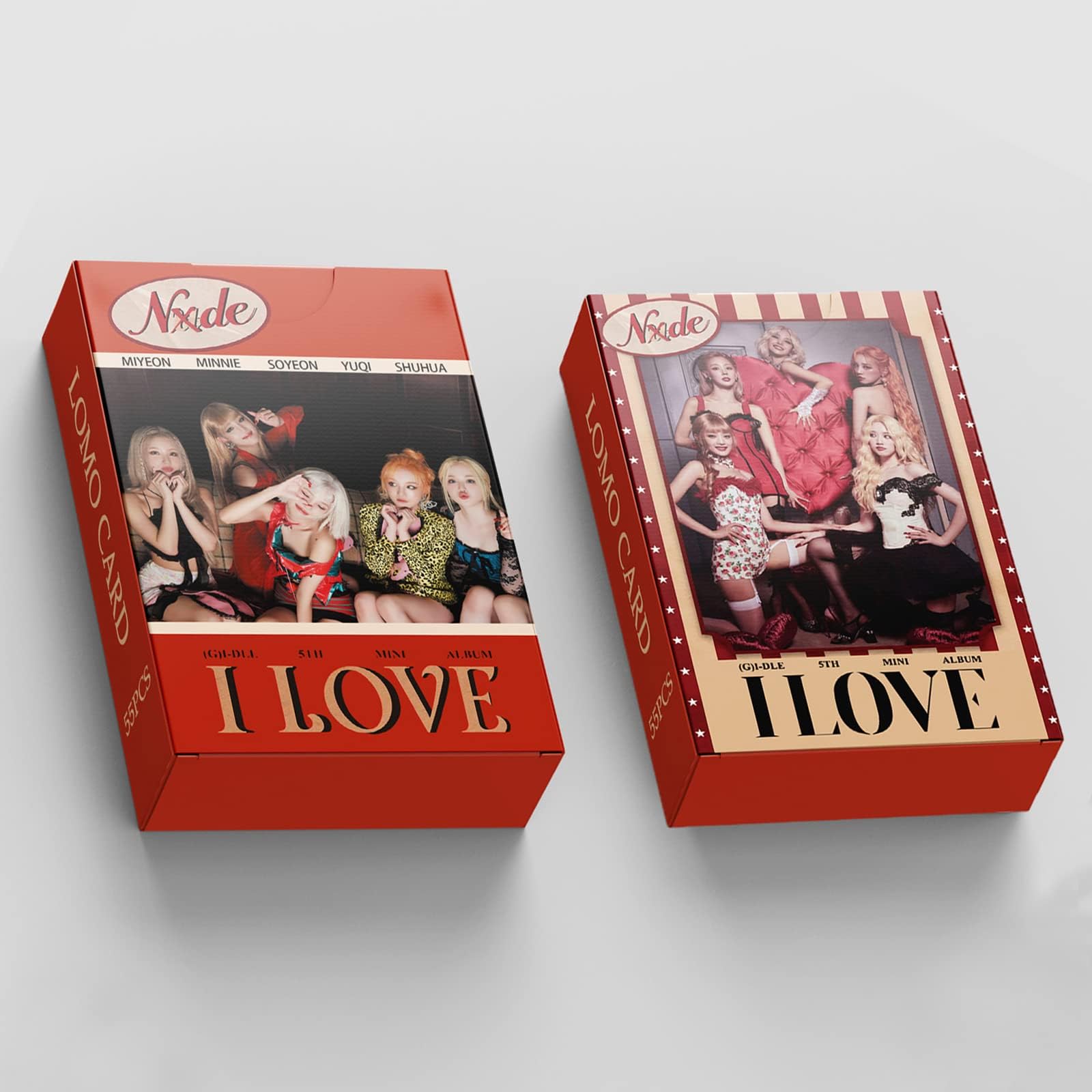 PYAJUU (G) I-DLE Photo Cards 55pcs (G) I-DLE NUDE Photocard KPOP (G) I-DLE LOMO Cards I LOVE Photocard Gift for Fans Daughter GIDLE I LOVE New Album Cards