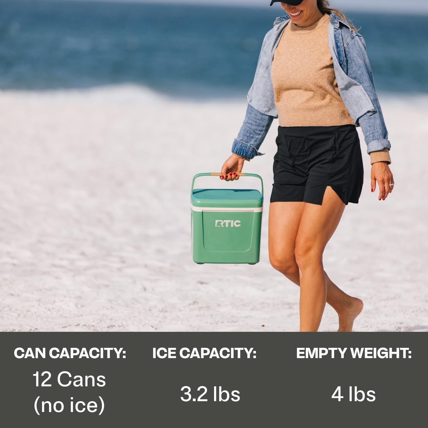 RTIC 8 QT Road Trip Personal Cooler, Small, Compact, Insulated, Portable Ice Chest Box for Food, Drink, Beverage, Beach, Camping, Picnic, Fishing, Boat, 12-Can Capacity - Image 4