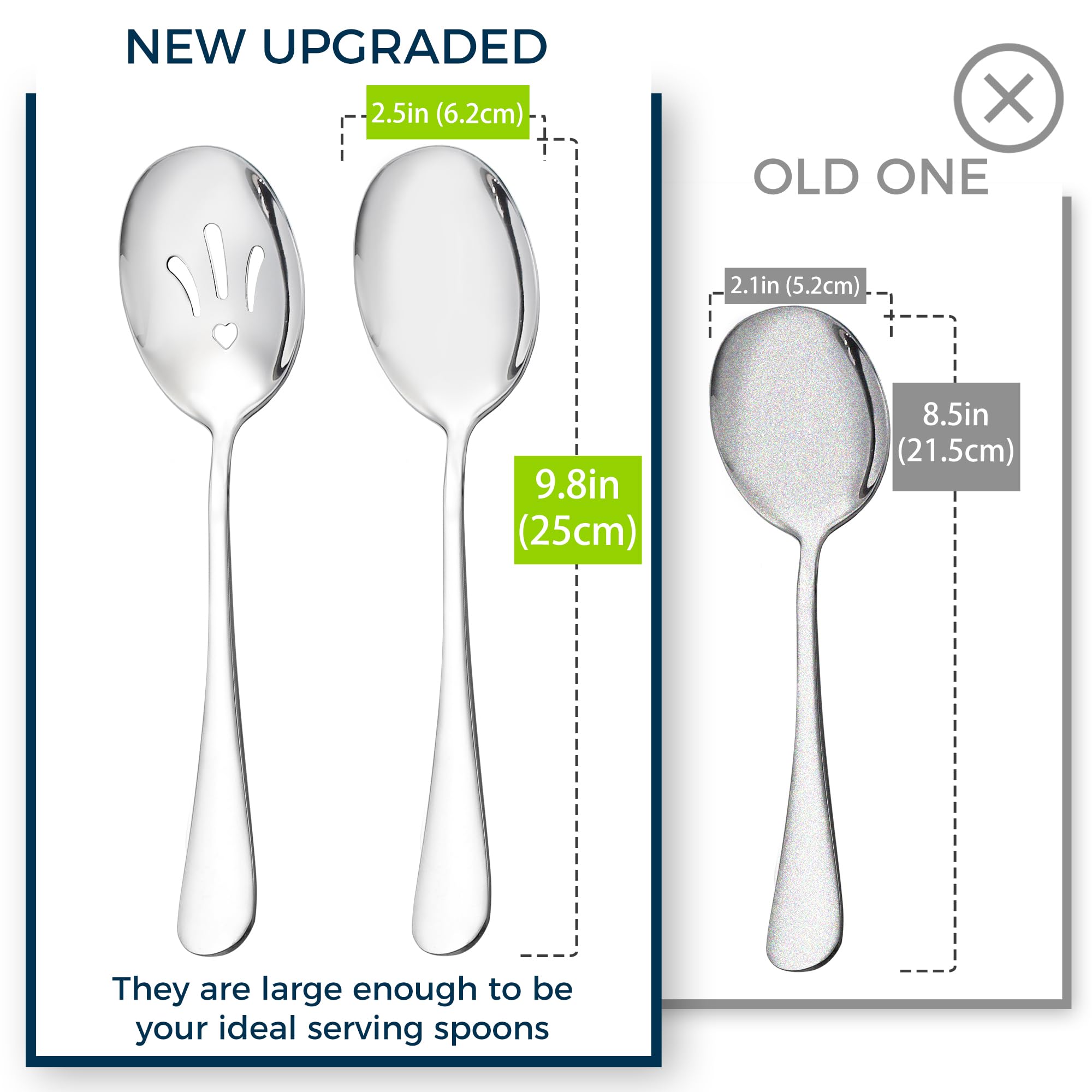Large Stainless Steel Serving Spoons Set - 4 Piece -2