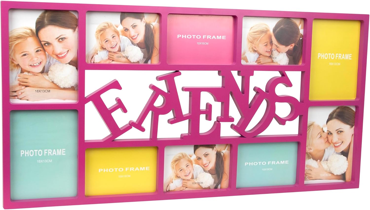 Northlight Rectangular “Friends” Wall Collage Photo Frame - 28.75” - Pink