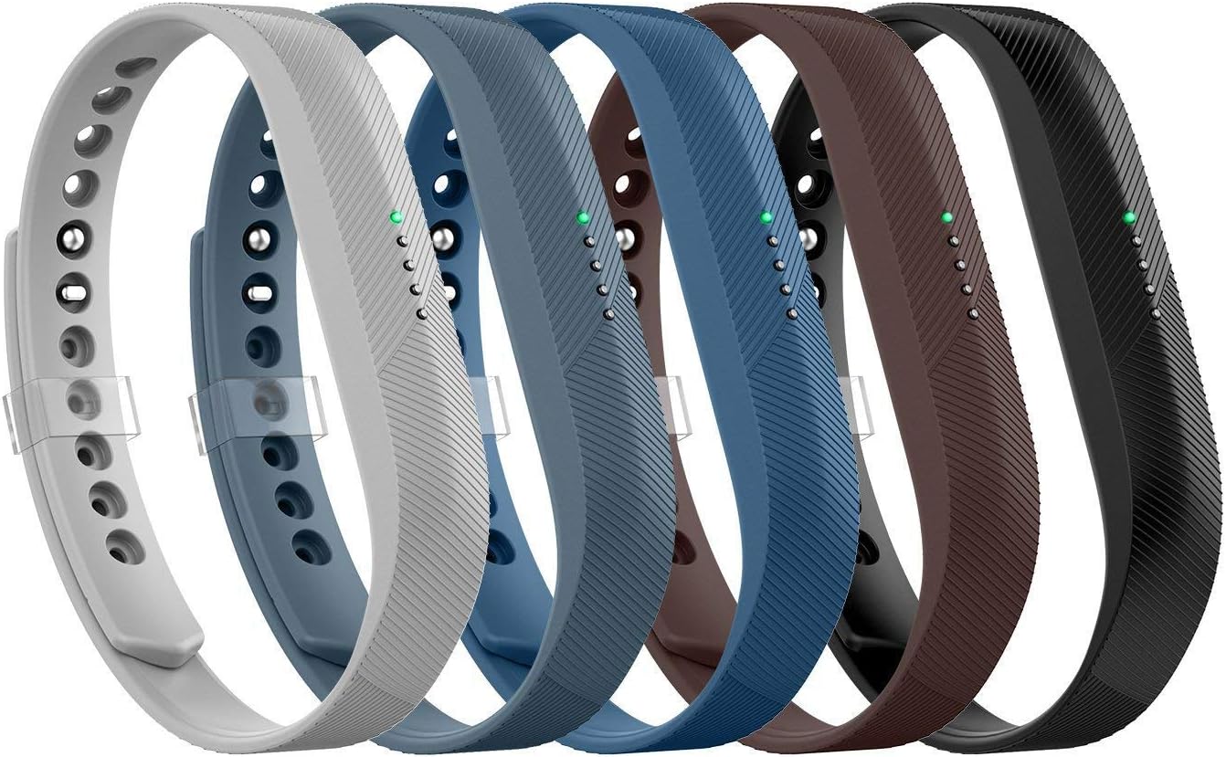 LEEFOX Compatible with Flex 2 band, Adjustable Replacement for Flex 2 Accessory Silicon Wristband w/Fastener Clasp Fitness Strap for Original Flex 2, 5 Packs, Large(Psalm 23-3)