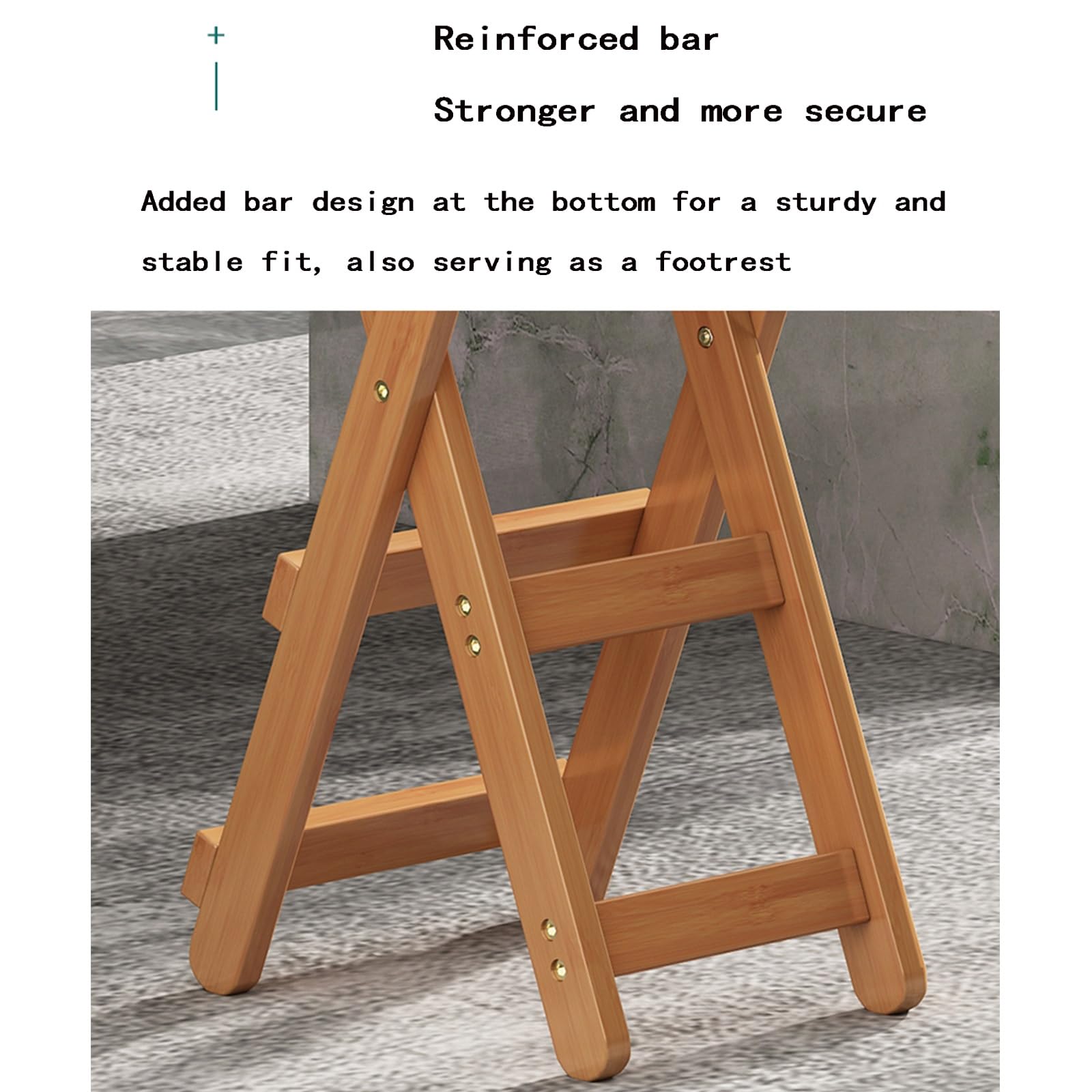 Sgabello da Bar Pieghevole con Schienale, Seggiolone Portatile, Finitura Lucida, Ideale per Cucina E Soggiorno, Legno Naturale, Design Salvaspazio, Leggero E R,Natural Wood-Small