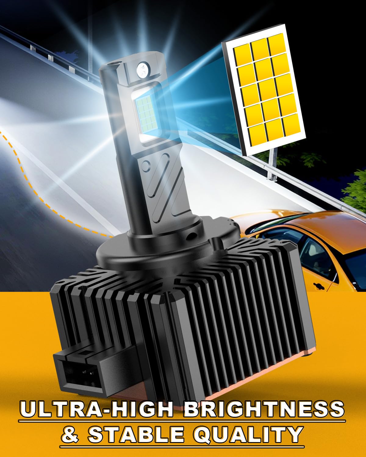 KATUR Żarówki D1R D1S LED 800% jasne, 30000LM 6500K Xenon White 1:1 Żarówki LED D1S Plug and Play, opakowanie 2 szt