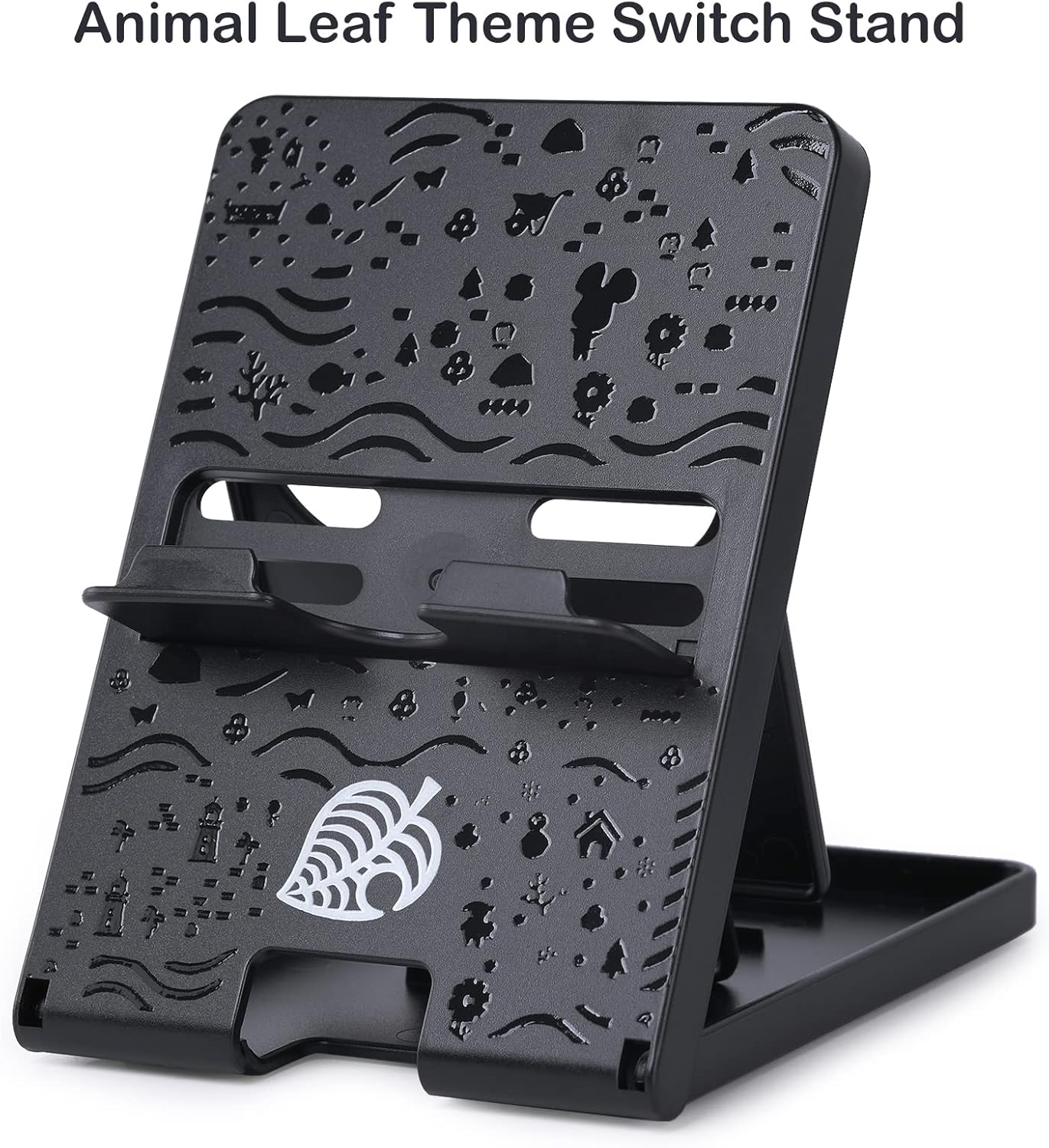 Tscope Switch Stand for Nintendo, for Animal Crossing Adjustable Switch 2 / Lite/OLED Compact Portable Foldable Holder for Nintendo Accessories (Black) - Image 2