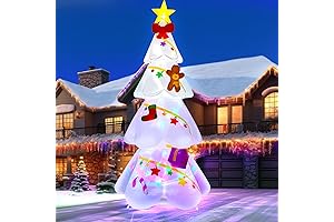 EBANKU 9 FT Tall Christmas Inflatable Tree with Rotating LED Lights