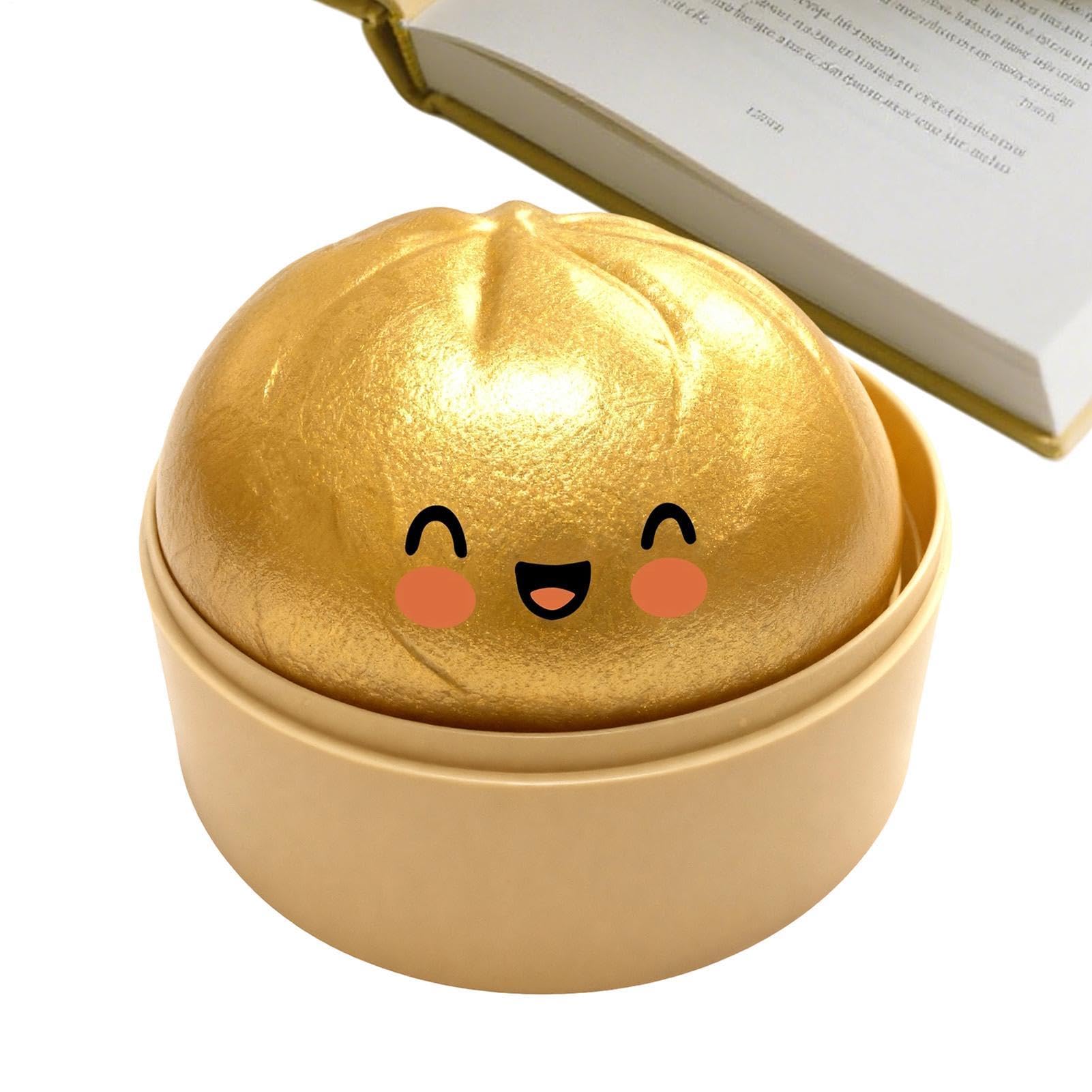 Giant Glitter Dumpling Soft, 8,5x6 Cm Bolitas Dumplings Arcoiris Juguetes Sensoriales, Dumpling con Purpurina, Large Rainbow Dumplings Fidget Toy with Steamer Box para Trabajo — view 14