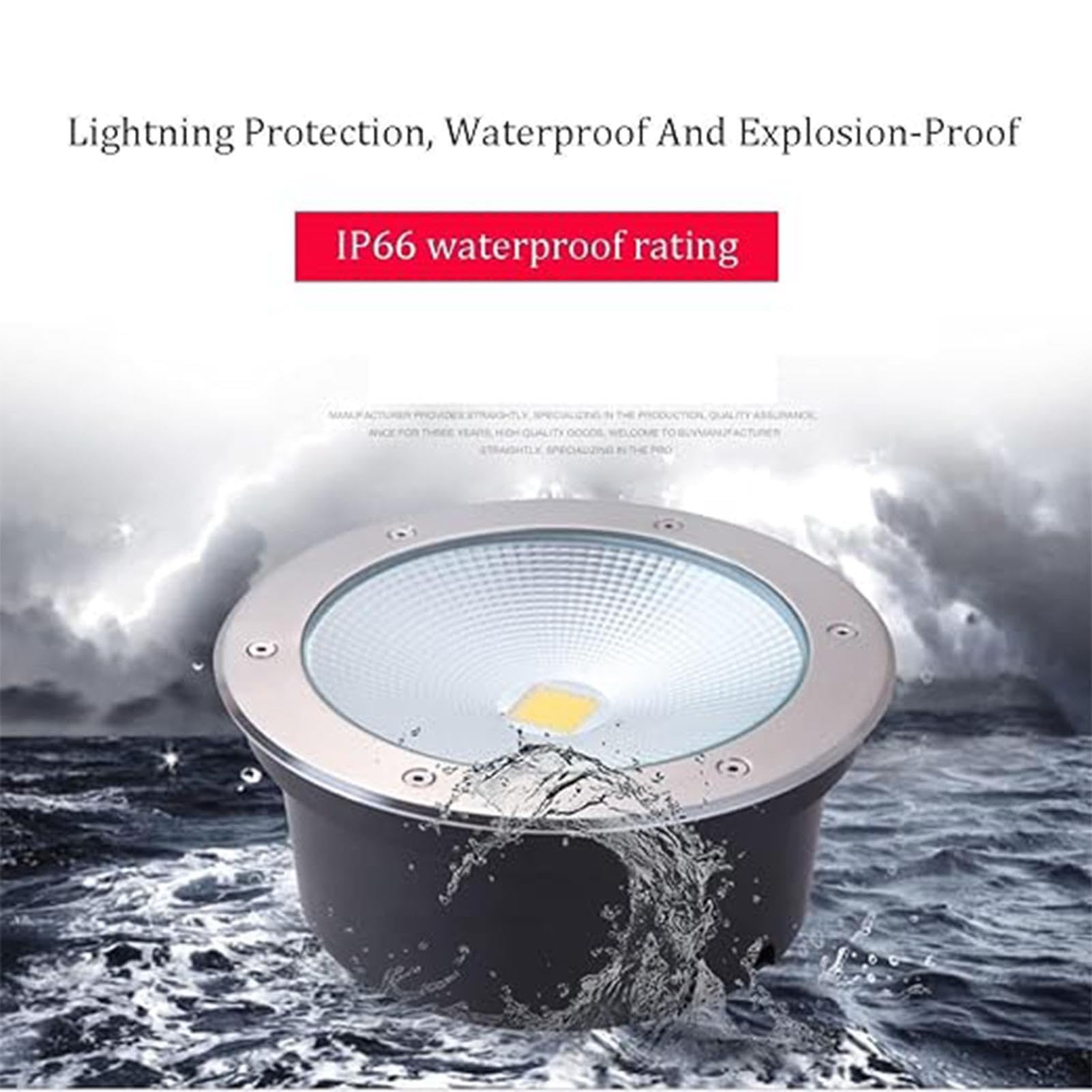 Luces De Paisaje - Foco LED Empotrable De Suelo, Luz Subterránea Impermeable IP67, Luces De Suelo Para Exteriores Jardines Patios AC85-265V, Para Hoteles, Villas(Warm White,10W)
