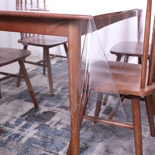 Miniatura 1 de ZYFA Mantel protector de mesa de PVC transparente para escritorio, mantel de plástico transparente, protector de escritorio, tamaño múltiple de