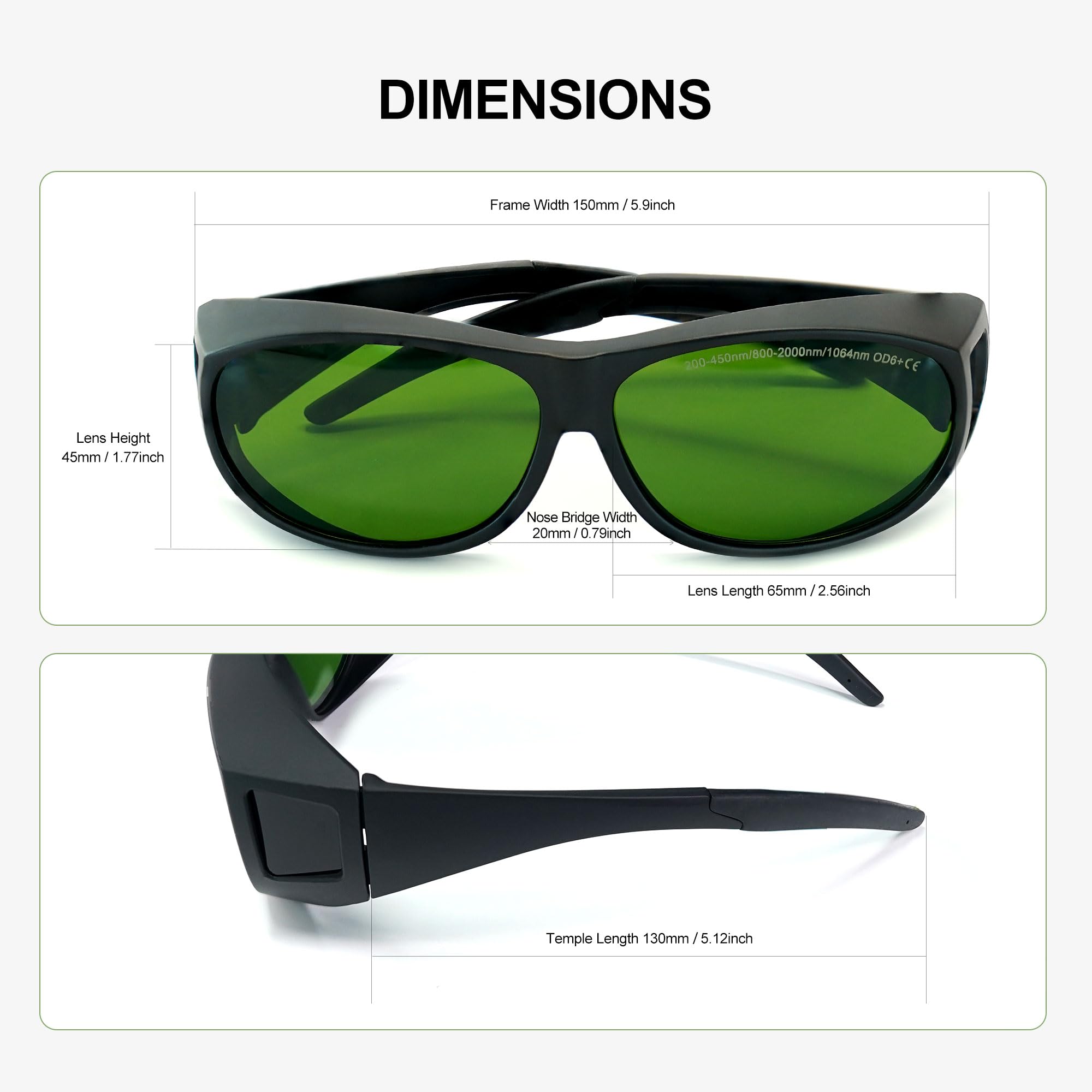 Gafas de seguridad láser, lentes láser OD6+ protección ocular