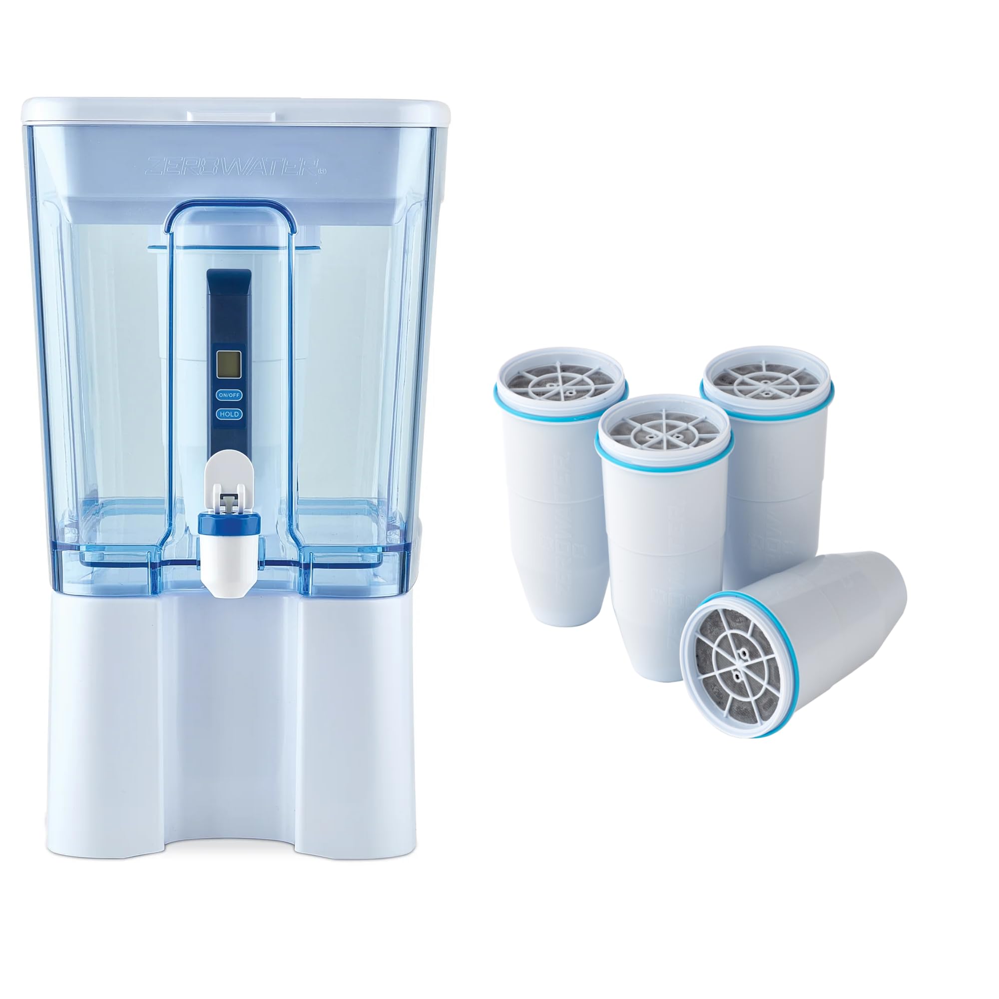 ZeroWater Dispensador de filtro de agua de 12,3 l con 6 filtros avanzados de 5 niveles, certificado IAPMO para reducir el plomo y PFOA/PFOS