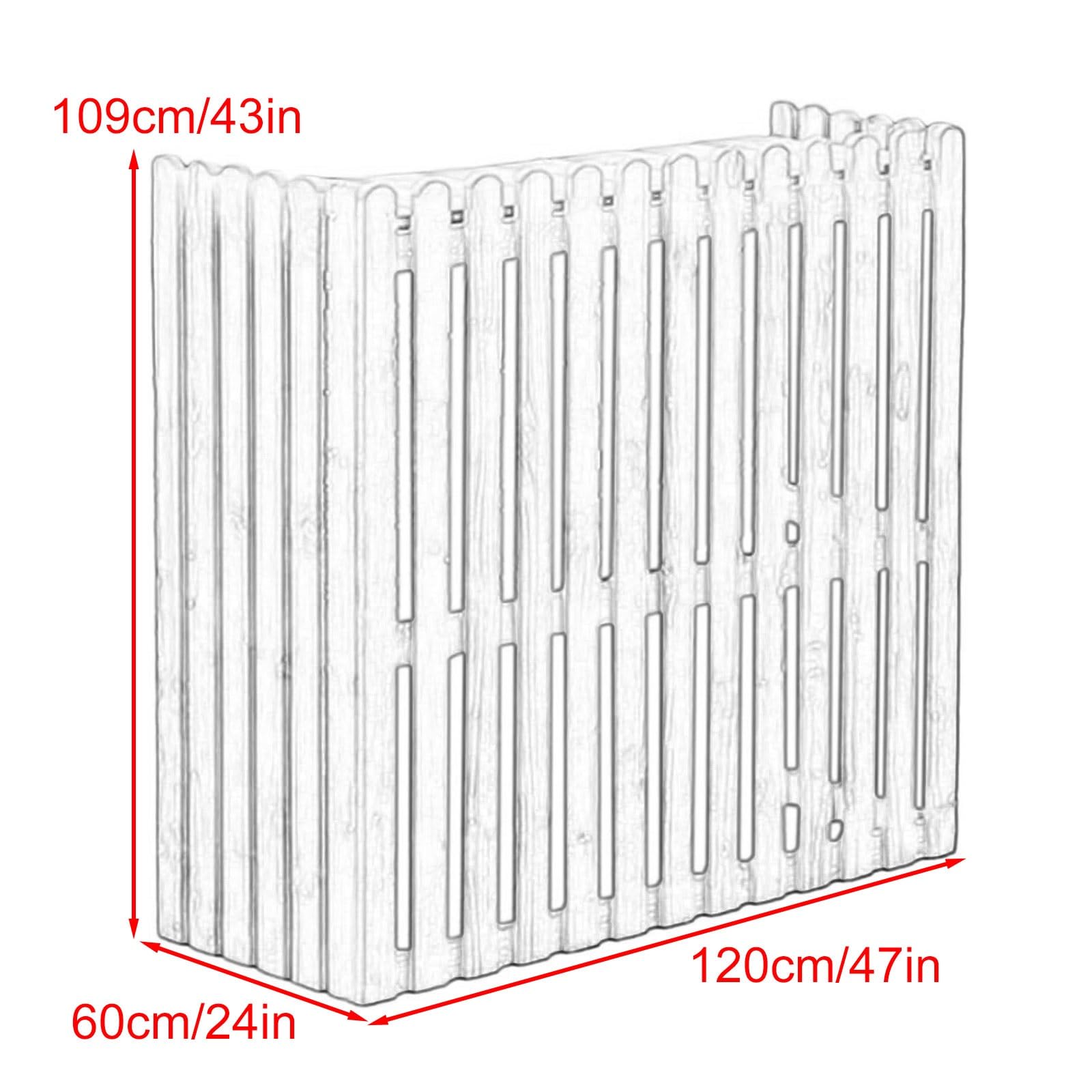 Pokrowiec na klimatyzator zewnętrzny, 4 panele, drewniany panel do patio, wyposażenia basenu, obudowy, ogrodu, tarasu, klimatyzatora, pompa basenowa, niebieska 120 x 60 x 109 cm