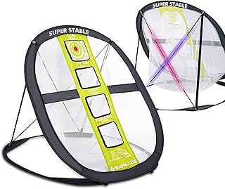 SAPLIZE Golf Chipping Net, Strongly Stable Pop Up X-Shaped Golfing Target Net for Indoor/Outdoor/Backyard Accuracy and Swing Practice, Portable Golf Training Net