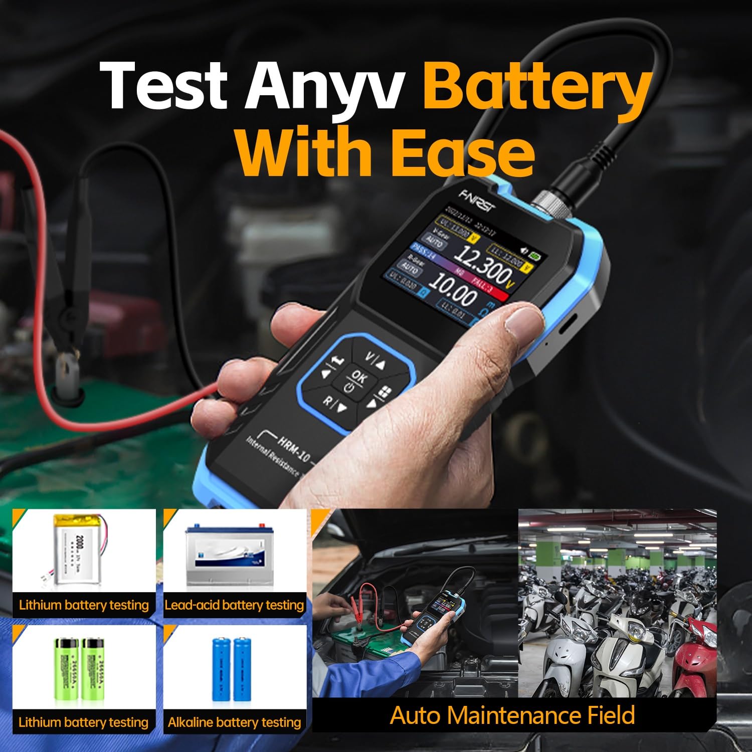 Jadeshay Testeur de Résistance Interne Batterie, Testeur de Résistance Interne de Tension 1uΩ~200Ω/0-±100VDC, Vérificateur de Batterie pour Lithium, Plomb-Acide, Carbone, Alcalin