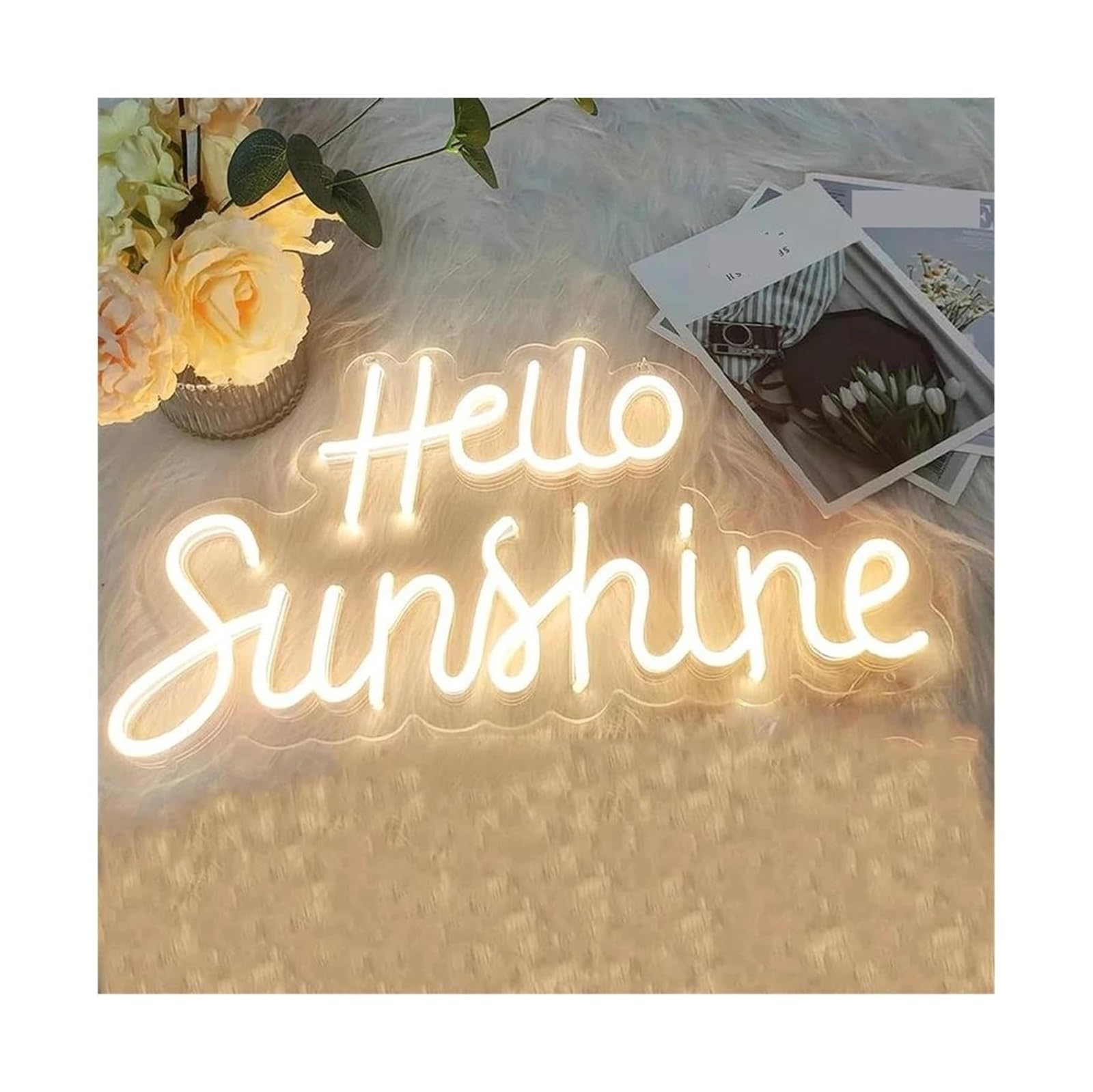 Segno di luce al neon Insegne al neon Insegna Calda lampada da camera letto e casa con scritta Hello Sunshine per ragazze Compleanno