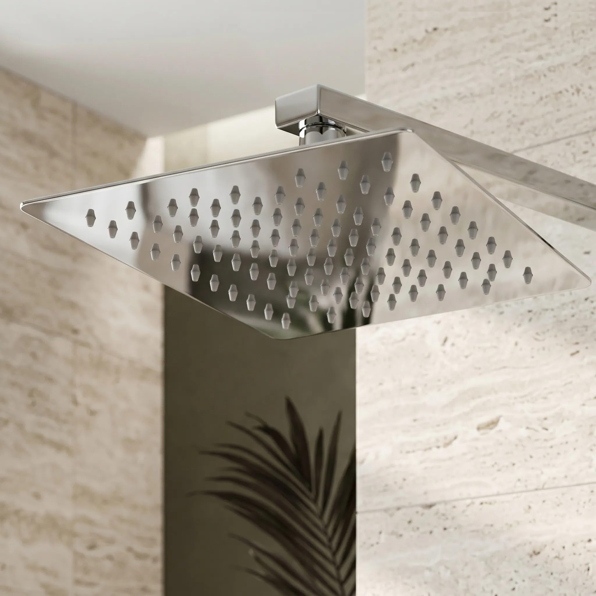 Rea - Soffione doccia quadrata Js-P015 - Cromo 25 cm - 24,5 x 24,5 x 0,2 cm