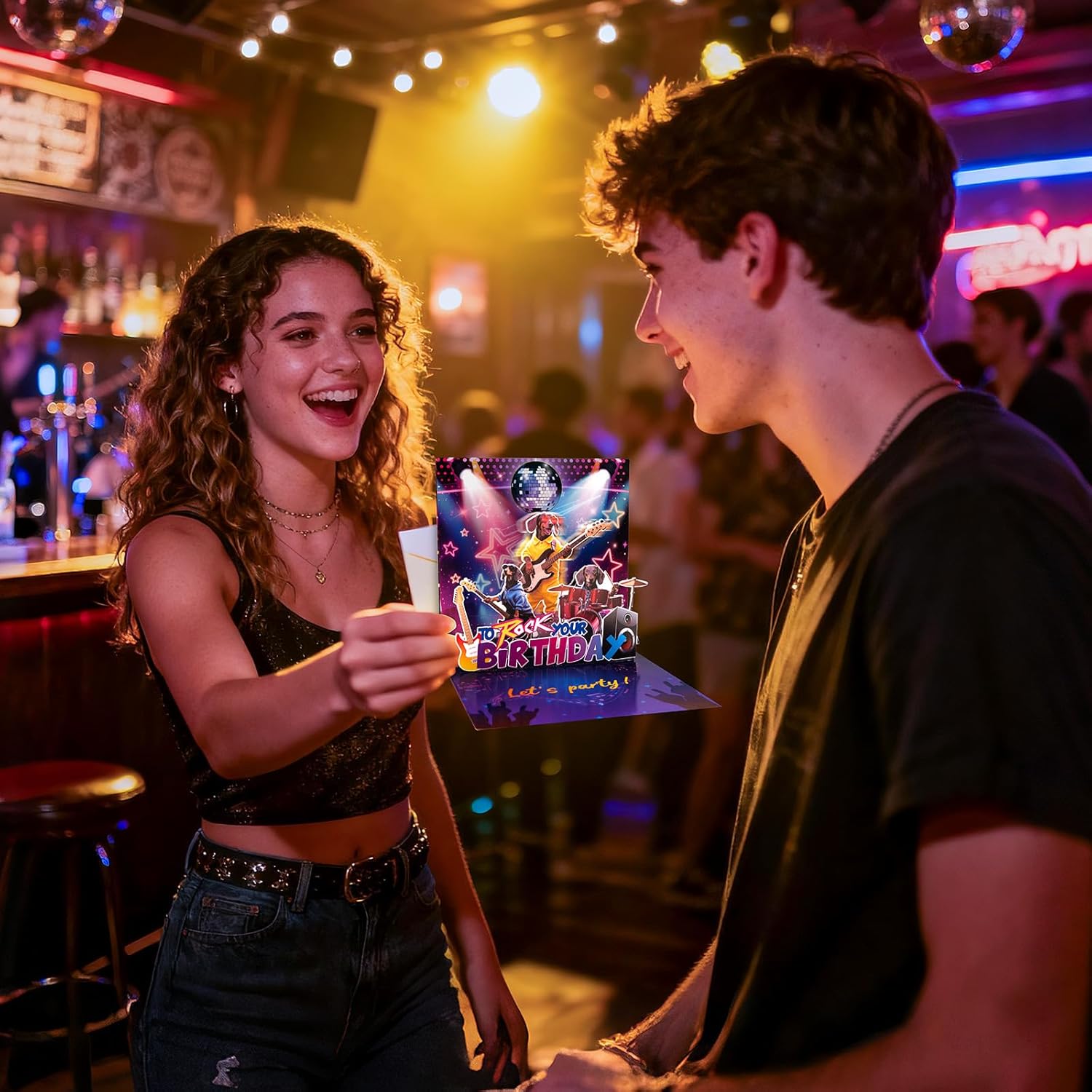 Birthday Card, Funny Birthday Cards for Men Women Kids, Exquisite MUSICAL & SHAKING & LIGHTING Rock Band Dog Pop-up Greeting Card Gifts with Envelope, 6.1 x 6.1 Inch - Image 7