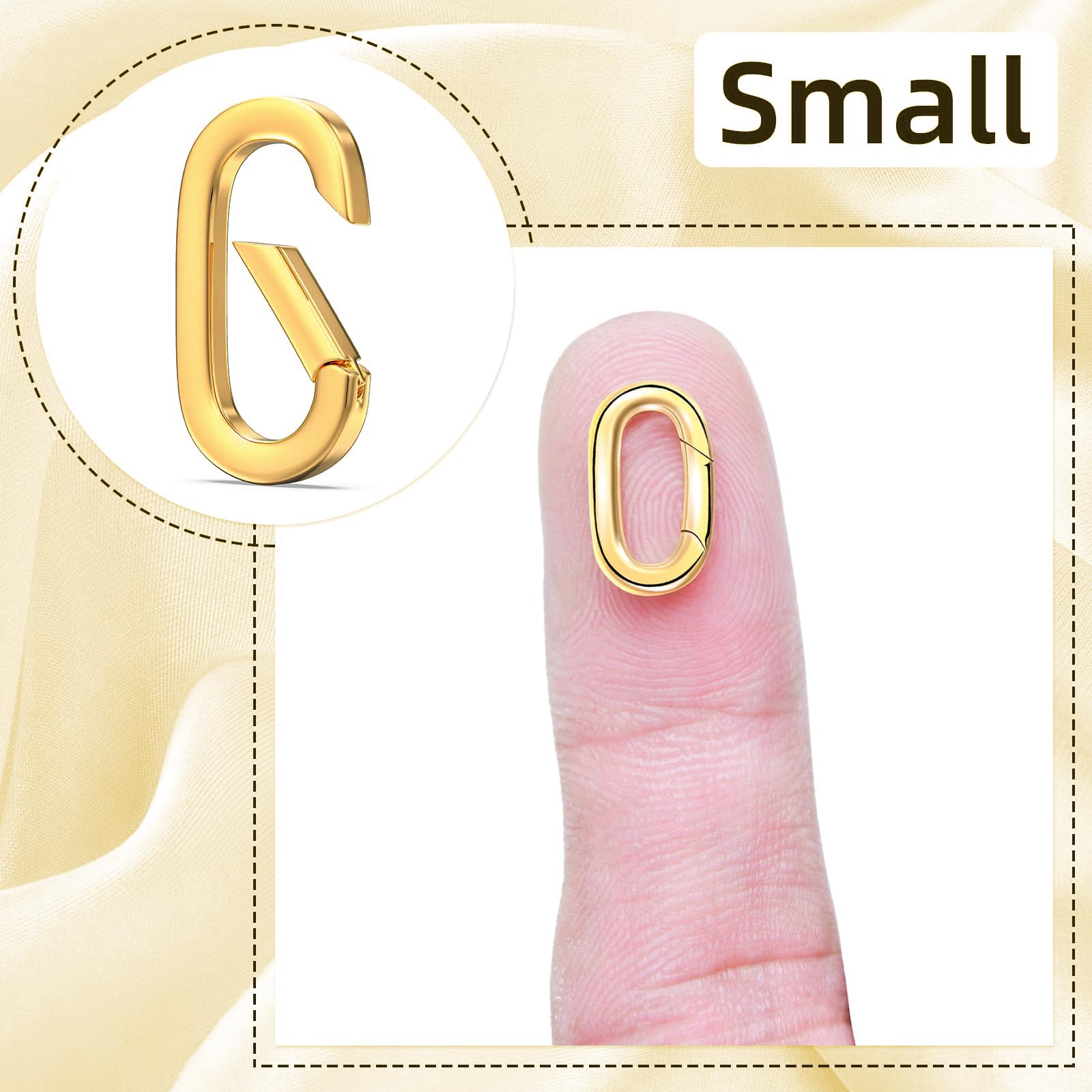 6 Moschettoni Ovali In Oro 18 Carati Per Collane E Bracciali - Chiusura Sicura A Molla