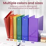 SUNEE 1 Inch Binders 3 Ring 6 Pack, Clear View Three Ring Binders PVC-Free (Fit 8.5x11 Inches) for School Binder or Office Binder Supplies, Classic 6 Colors