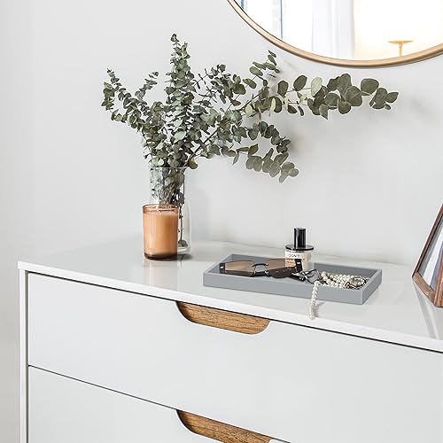 Miniatura 7 de EG-SIPRO - Bandeja para encimera de baño, bandeja de tocador de baño de silicona gruesa de alto grado, bandeja rectangular resistente e inastillable