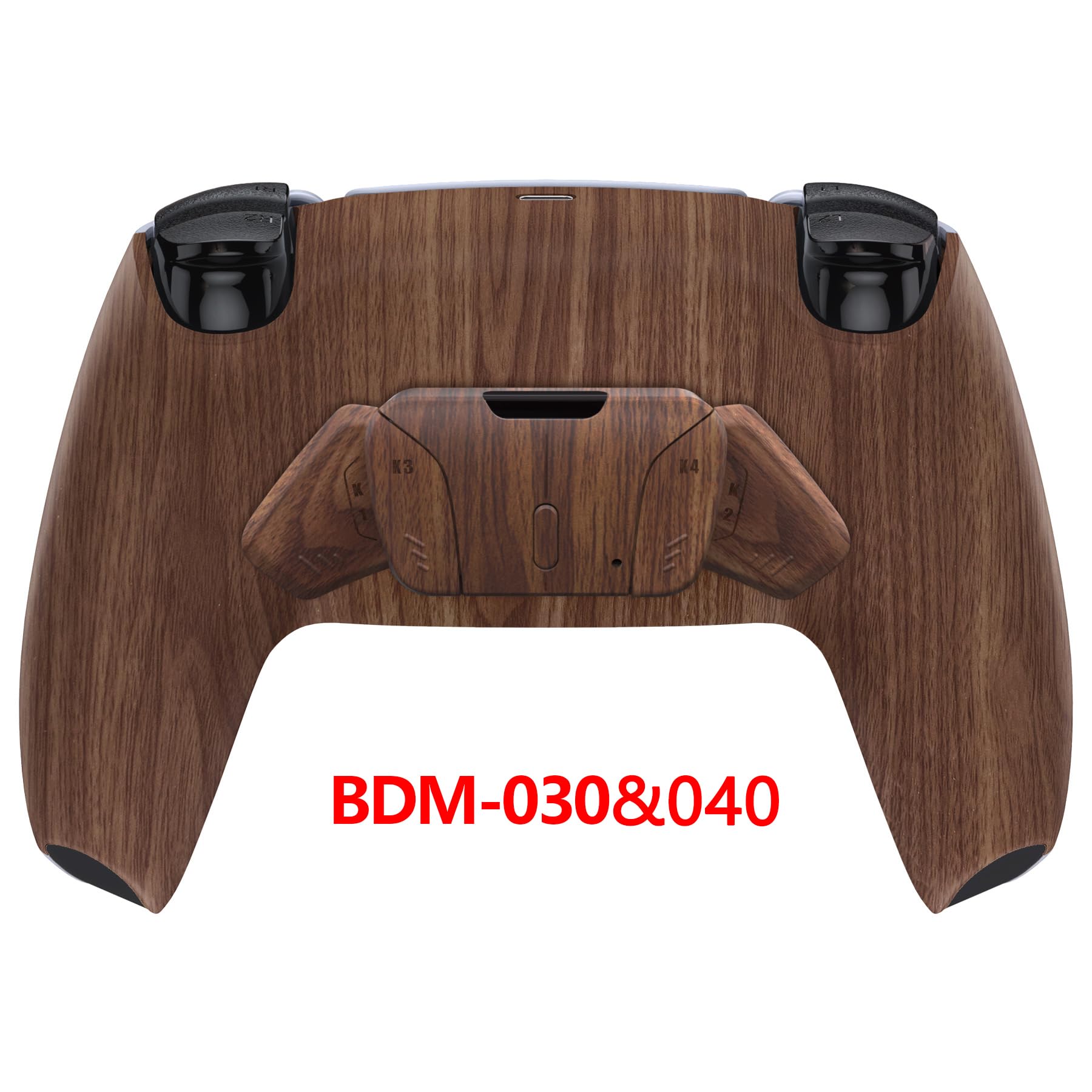 eXtremeRate Programable RISE4 Remap Kit para ps5 Modelo BDM-030/040/050 Actualización Board & Carcasa Trasera & 4 Palancas Botones Traseros para ps5 Control-NO Incluye Mando(Grano de Madera)