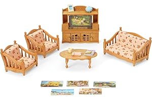 Calico Critters Comfy Living Room Set: Delightful Furniture & Accessories for Your Dollhouse