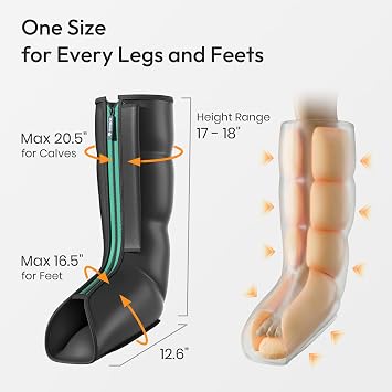 QUINEAR Leg Massager for Circulation and Pain Relief, Heating Leg Compression Massager with 3 Modes, Foot and Calf Massager with 3 Intensities 3 Heats - Gift for Mom and Dad