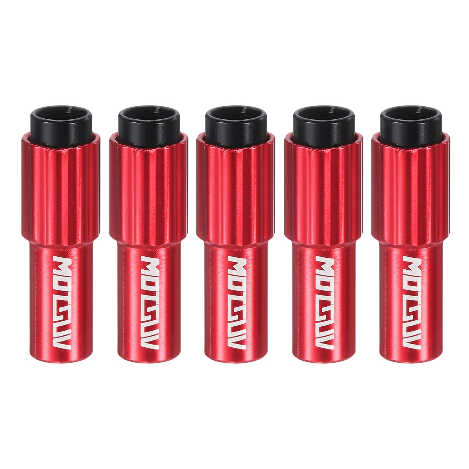 sourcing map 5pcs Bike Inline Cable Adjuster Aluminum Alloy Brake Cable Gear Shift Connector Indexed Inline Cable Tension Adjuster Housing Screws for Mountain and Road Bikes, Red