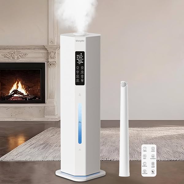 Humidificador de Hogar para Habitación Grande, 2.38Gal Llenado Superior Niebla Fría, 500ft² | Humidificador para Dormitorio con Humidistato, 120H de Duración, 3 Niveles de Niebla, Caja de Aroma, Humidificadores Silenciosos para Comercial, Oficina, Bebé, Planta