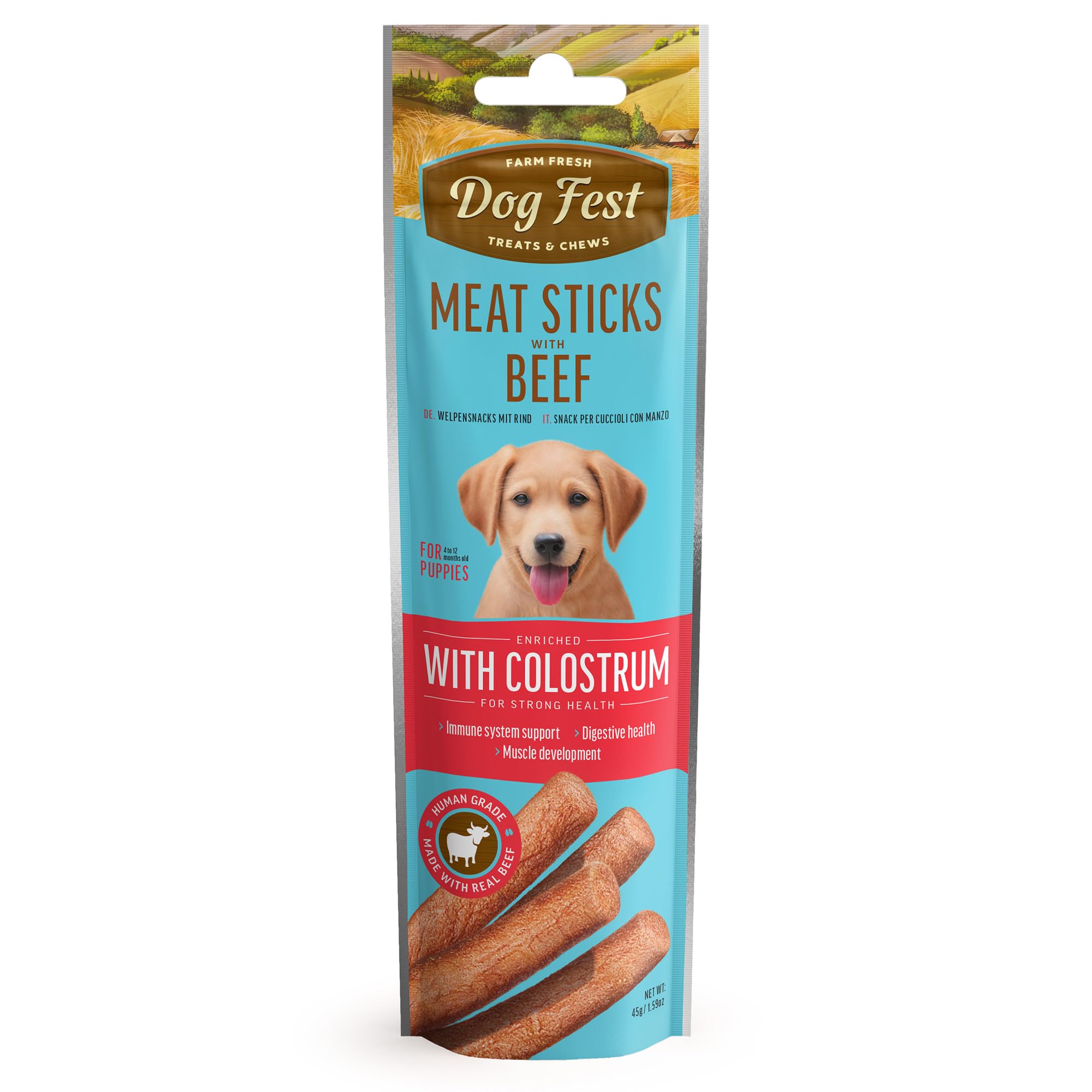 Dog Fest Premium Beef Meat Sticks for Puppies, Over 80% High Meat Content Natural Dog Treats - Image 2