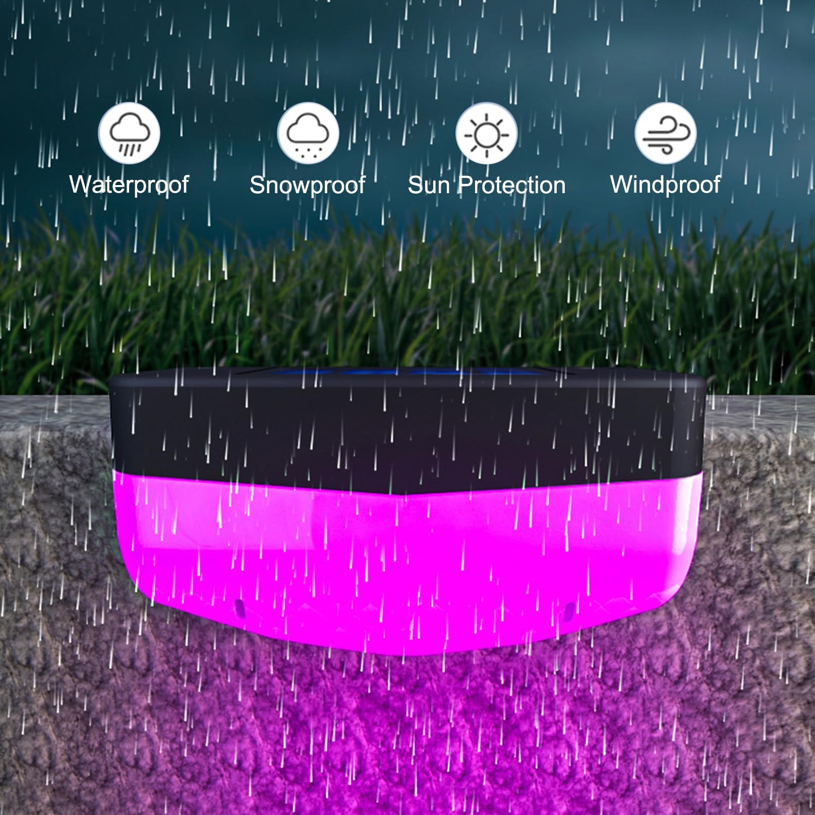 KINKAI Luci Solari Per Gradini Esterni, Confezione Da 14 Pezzi, Luce Calda A LED, Impermeabili, Design Triangolare Per Esterni - 4