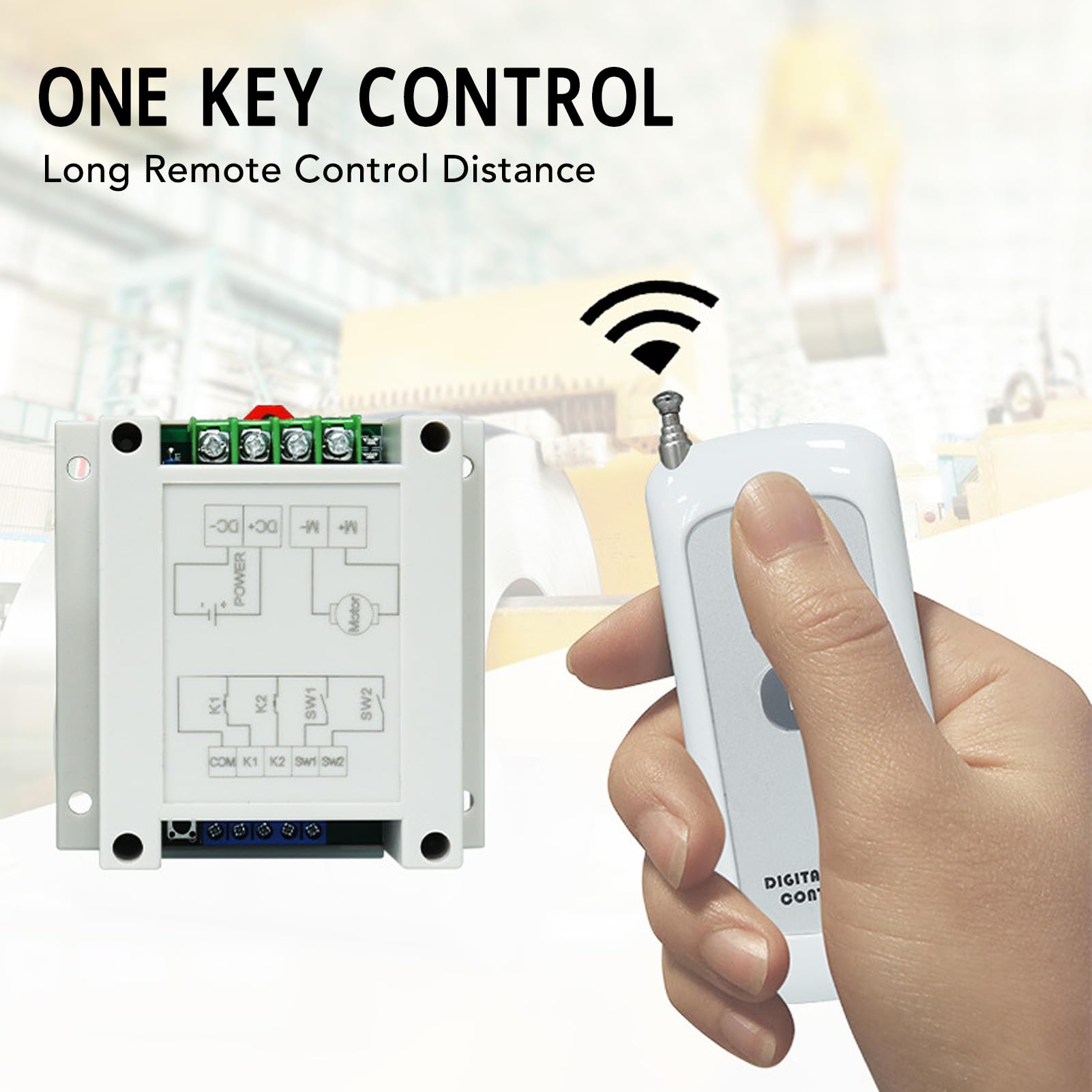 Controller Avanti e Indietro Motore DC con Telecomando Modulo di Controllo Motore 12-24V DC 10A per Motori DC12V 24V Luci a LED Sistemi di Controllo Accesso Porta Garage