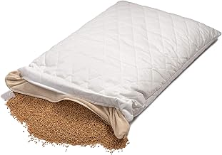 Giraffenland Organic Millet Cushion 40 x 60 cm – Pillow – White Quilted Fabric + Organic Filling + Organic Inner Cover