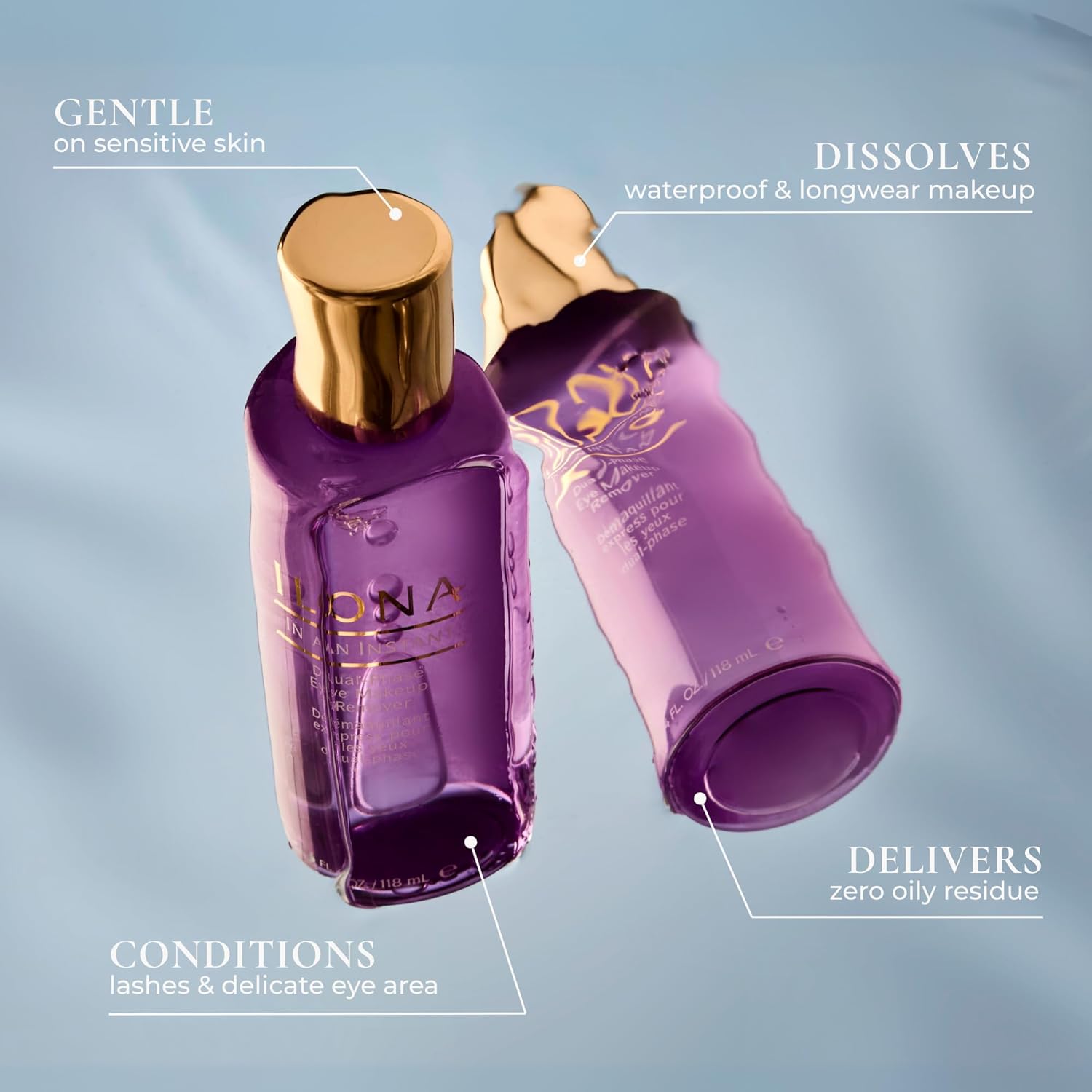 ILONA In an Instant Eye Makeup Remover | Dual-Phase, Oil-Free Cleanser for Waterproof Makeup | Gentle, Hydrating, Ophthalmologist-Approved | For Sensitive Eyes & All Skin Types | 4.0 oz - Image 3