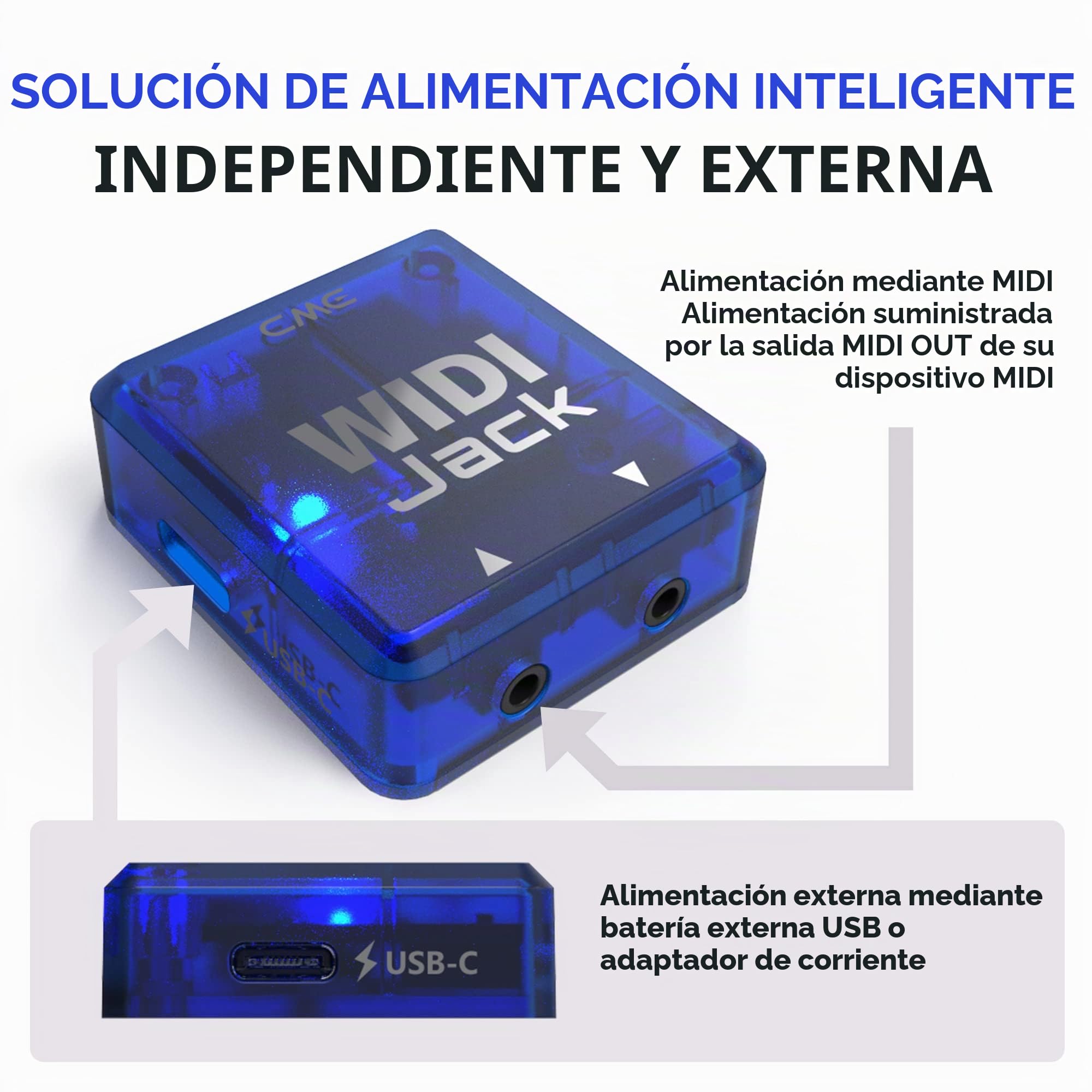 CME WIDI Jack – Interfaz Bluetooth MIDI Premium para Dispositivos TRS y DIN, Latencia Ultrabaja de 3 ms