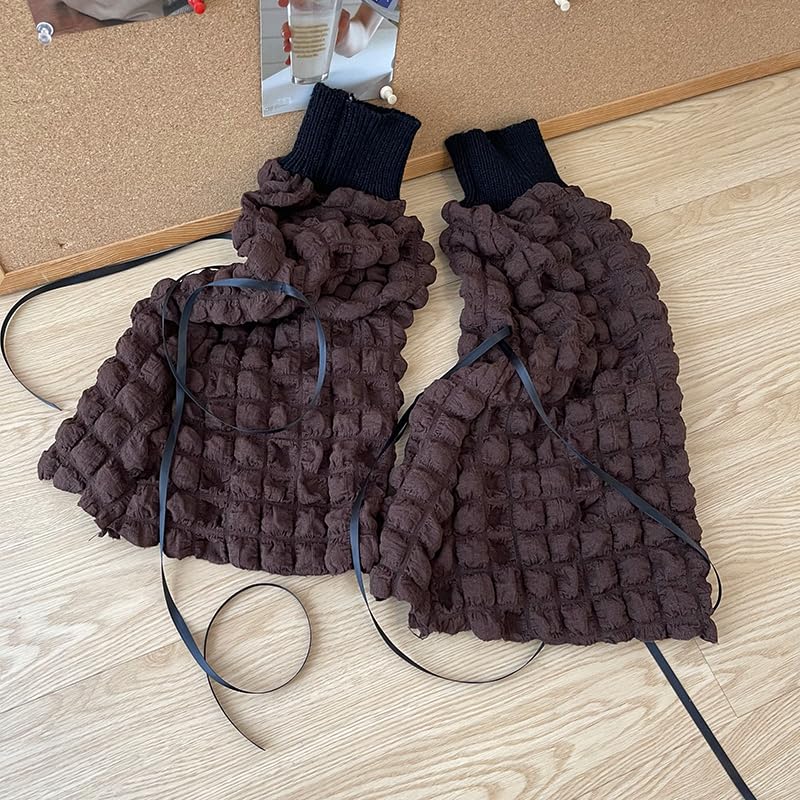 Image of Women Girls Leg Warmers Y2k Kawaii Japanese Bubble Lacing Thigh High Slipper Socks Loose Socks