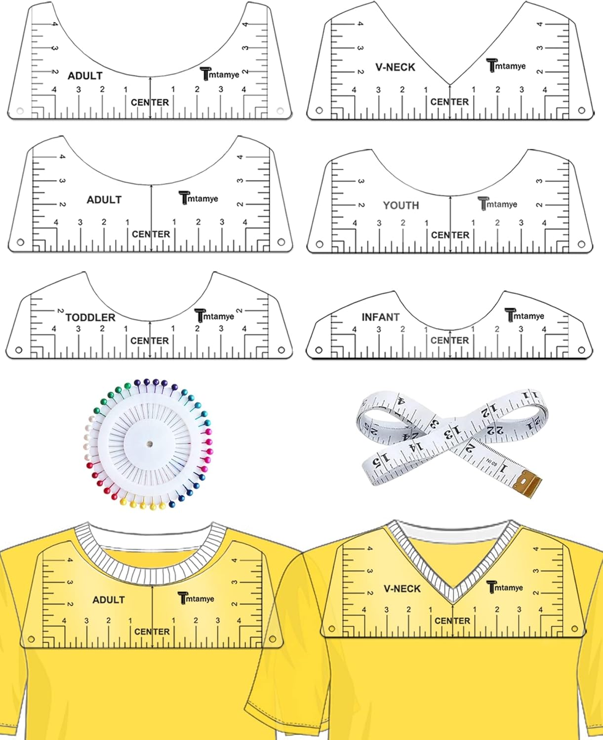 Amazon.com: 8 Pcs T-Shirt Ruler