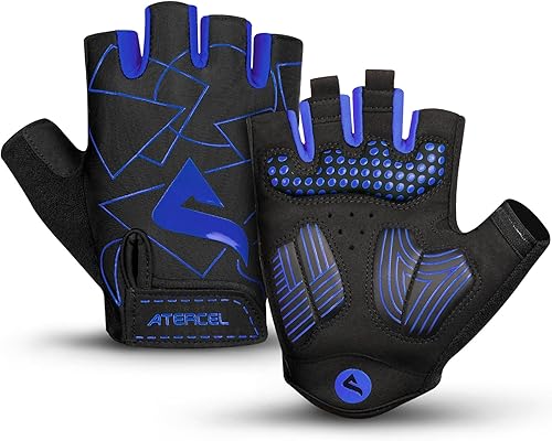 ATERCEL Cycling Gloves, Bike Gloves for Men Women, Bicycle Gloves for Cycling, Workout, Gym, Training, Weight Lifting Outdoor, Dirt Bike, Mountain Bike, and Riding (Blue, Medium)