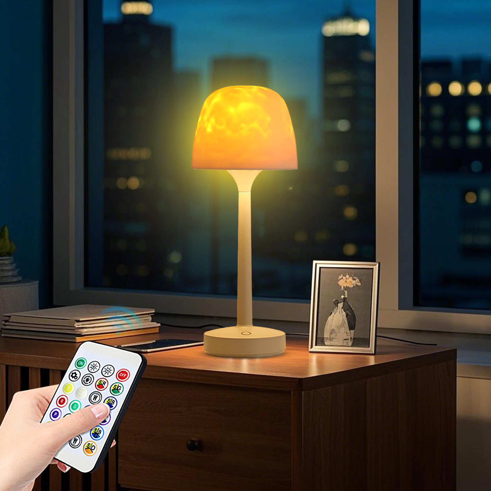 Projektor LED do Sypialni Ładowalna Lampka Nocna LED Z Projektorem I