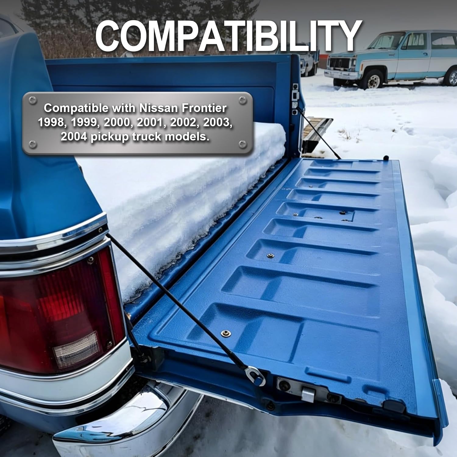 2 Pack Tailgate Cable, Compatible with Nissan Frontier 1998-2004 Pickup Truck | Replaces OEM 90460-8B400 90460-8B401, Left & Right Side Tail Gate Lift Support Straps