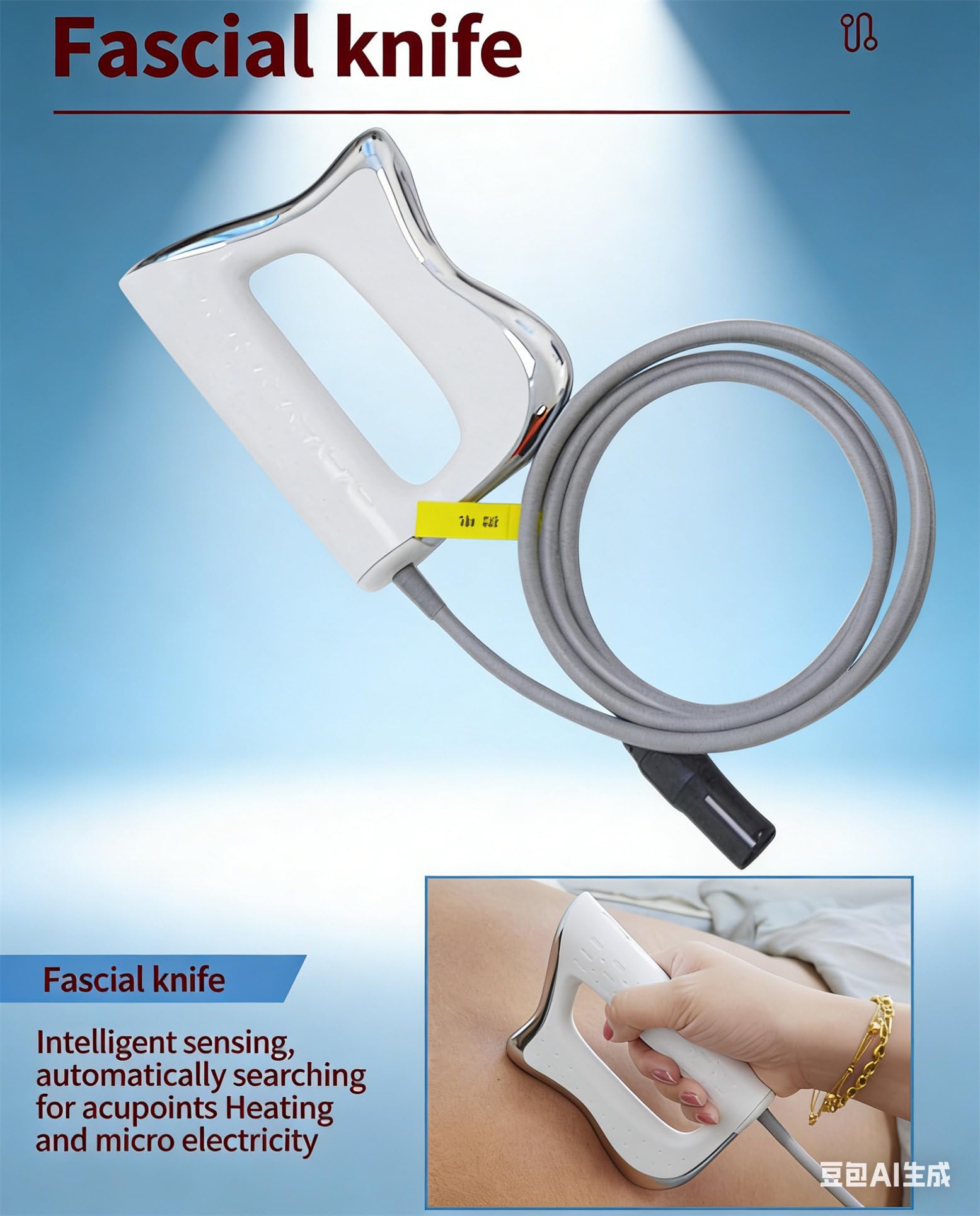 Apparecchio per Terapia Tecar a 448 kHz per Il Sollievo dal Dolore, Dispositivo di diatermia RET CET con Touchscreen HD da 8", Fisioterapia per Il Recupero Muscolare, 52x49x33cm